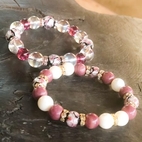 Fluorescent fluorite stone bracelet